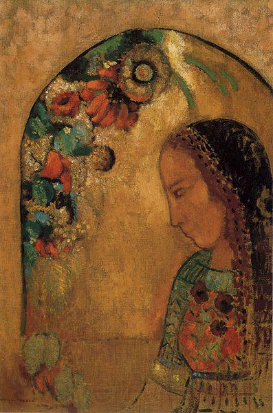 Odilon Redon Lady of the Flowers. Spain oil painting art